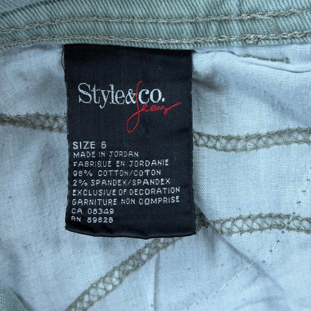 Style & Co Straight Leg Pants Womens 6P Sage Green Good Stretch Casual